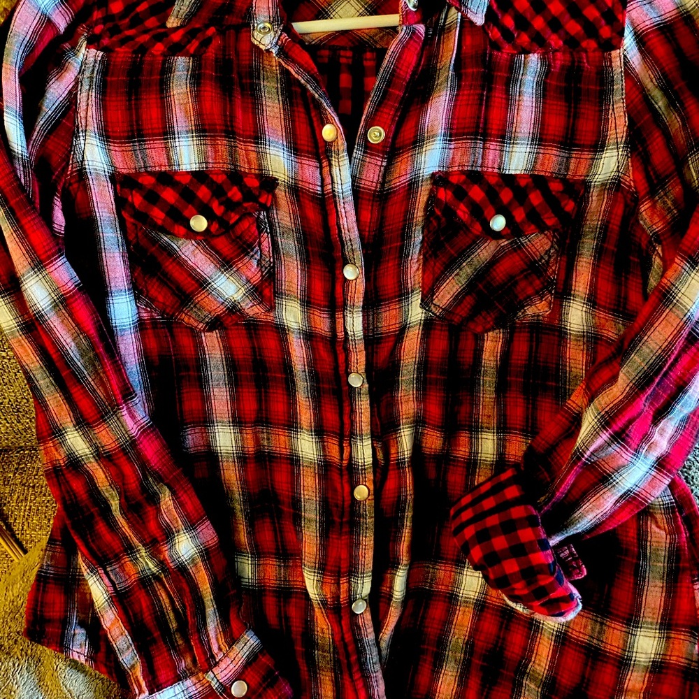 Western w snaps, plaid